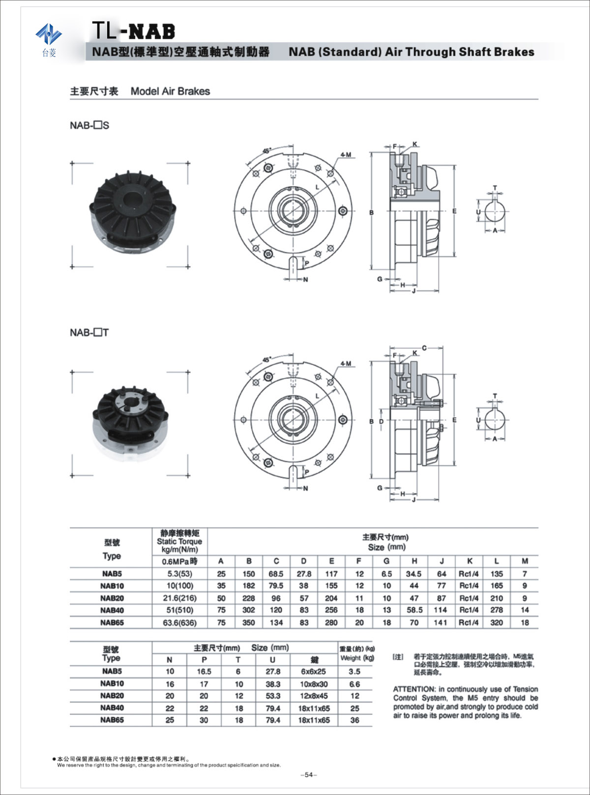 空壓通軸式制動器NAB標準型規(guī)格型號尺寸參數(shù)表 空壓通軸式制動器NAB標準型規(guī)格型號尺寸參數(shù)表
