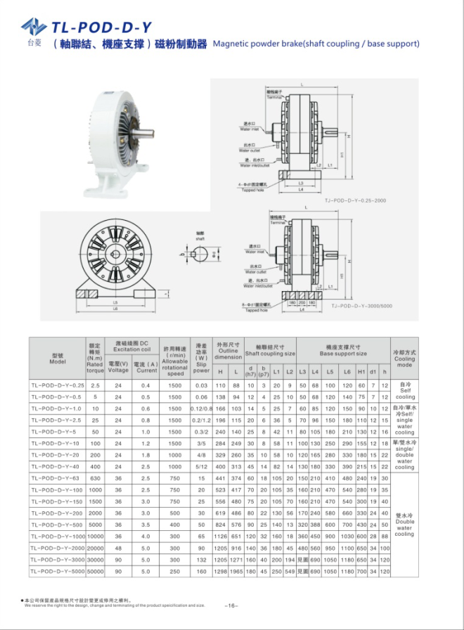 機座式磁粉制動器規格型號尺寸參數表 機座式磁粉制動器規格型號尺寸參數表