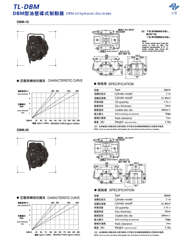 油壓碟式制動器DBM型規格尺寸型號參數表 油壓碟式制動器DBM型規格尺寸型號參數表