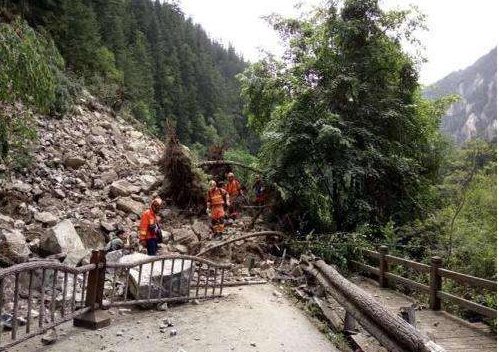 九寨溝地震現場